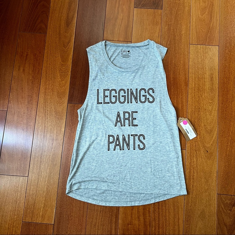 NWT Leggings Are Pants Graphic Tank Top